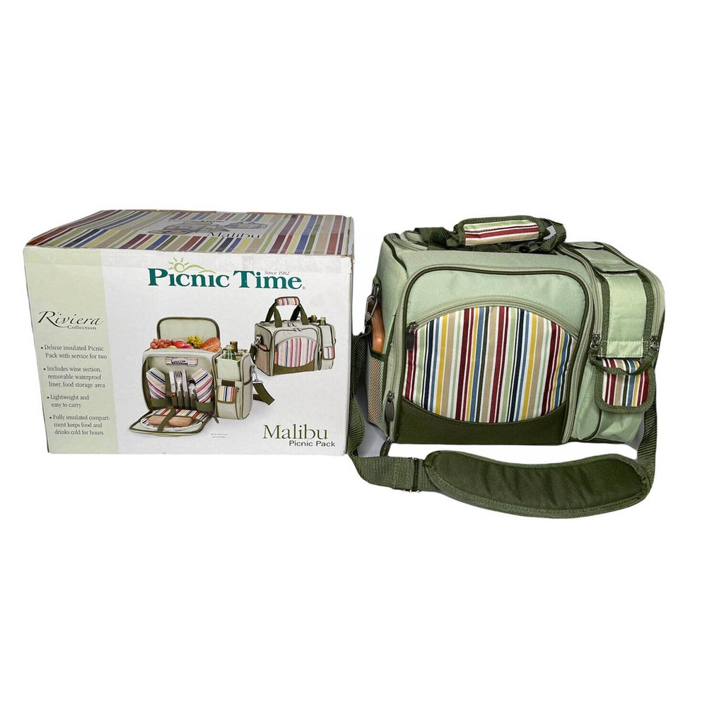 NEW Picnic Time Riviera Collection Malibu Insulated Picnic Cooler Tote For 2‎